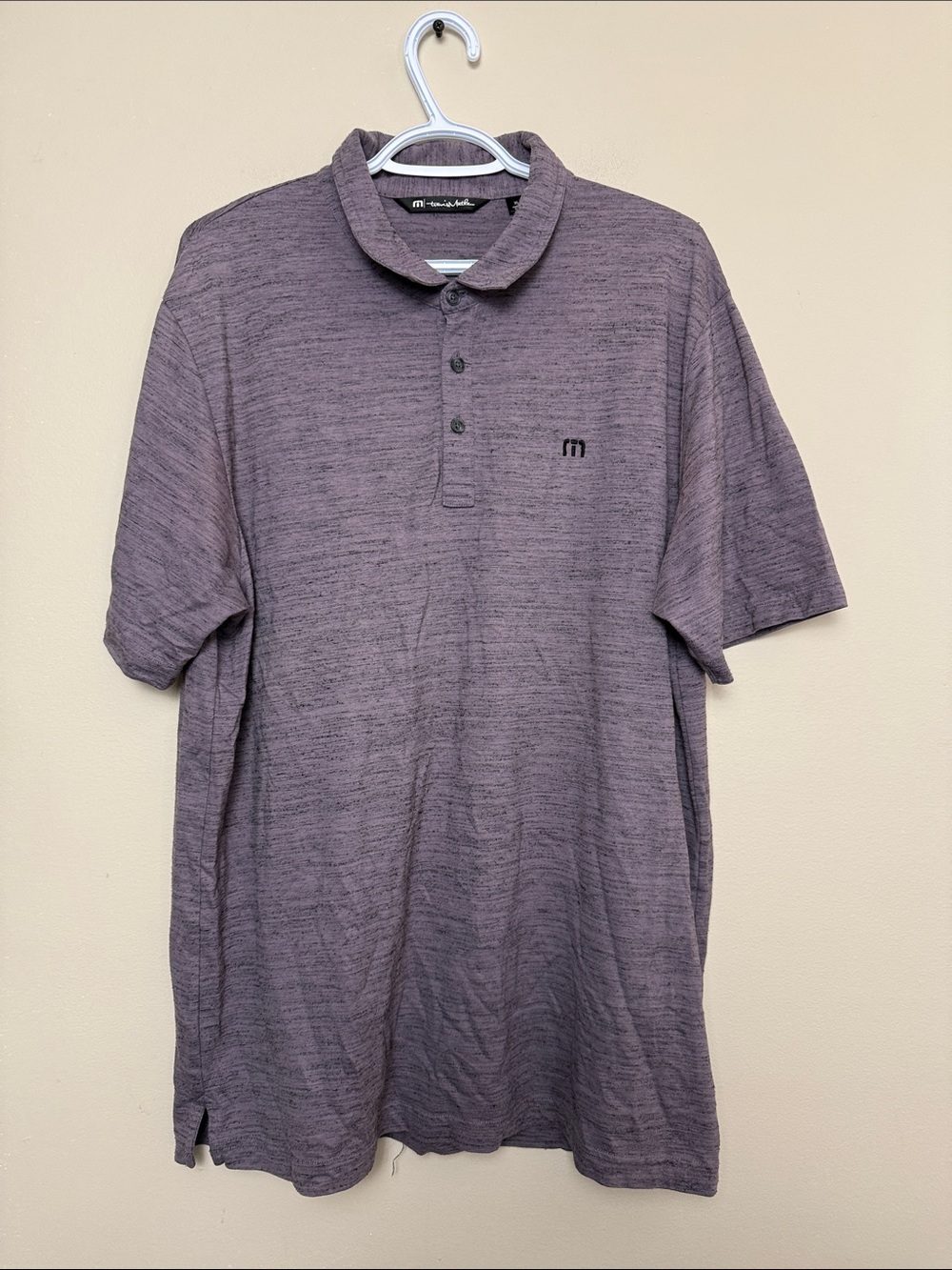 Travis Mathew Heathered Mauve Short-Sleeve Polo size XL